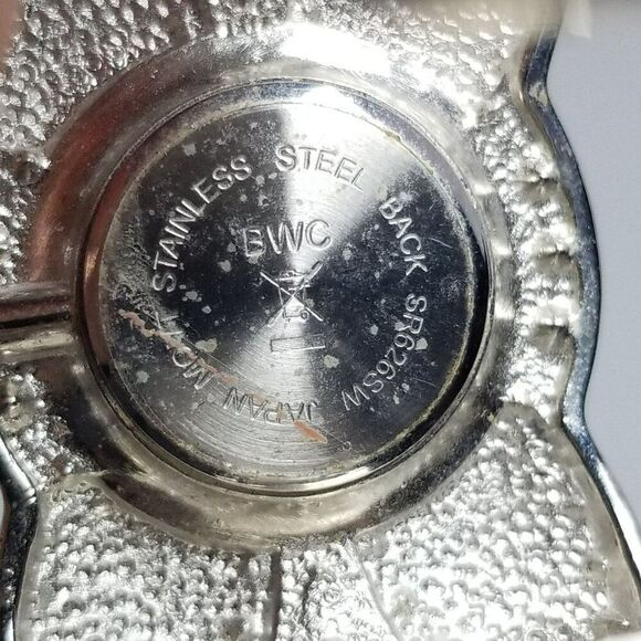 Vintage Rhinestone Encrusted Silver Tone Cuff Bangle Quartz Watch, AS IS - Picture 6 of 9